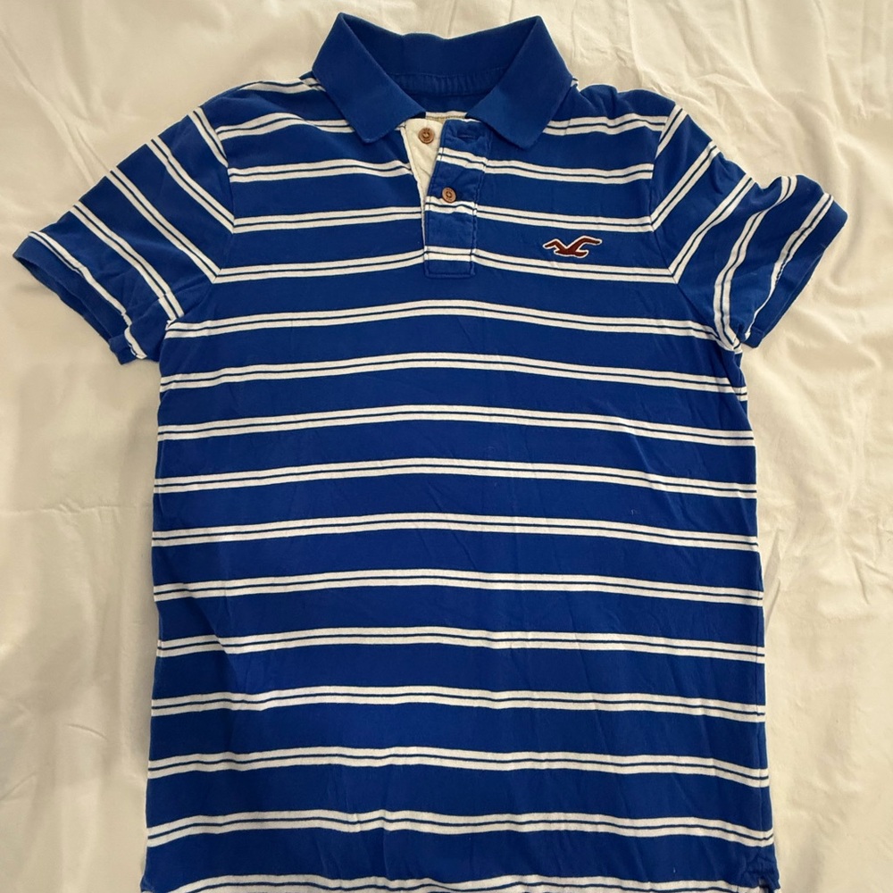 Hollister Kids Polo in Blue and White Stripes